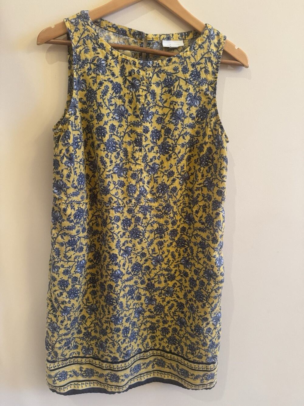 J. Jill Love Linen Floral Shift Dress Womens Small J Jill Pockets Mediterranean